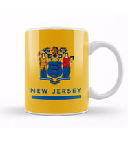 New Jersey State Flag Kupa Bardak Porselen