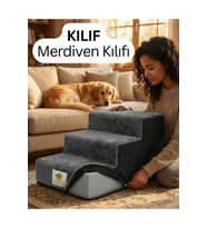 Yumuşak Ortopedik Merdiven Kedi ve Köpekler İçin Fermuarlı Kılıf (M Boy)