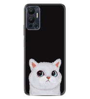 Infınix Hot 12 Kılıf Resimli Desenli Silikon Platinium Series White Cat 1835