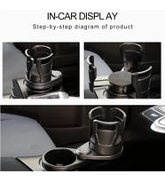2’si 1 Arada Ayarlanabilir Araç Bardak Tutucu, Genişleyebilir Üst Kısım 3”-6.2”, Şişe Adaptörü, Araba Organizatörü, Dayanıklı Taban, Ramblers Hydroflask Uyumlu, Modern Araç Düzenleyic