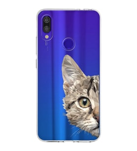 Xiaomi Redmi Note 7 Pro Uyumlu Kapak Catface Tasarımlı Şeffaf Silikon Kılıf