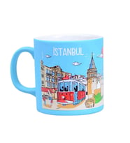 İstanbul Temalı Kutulu Seramik Kupa T 82*90 MM Açık Mavi