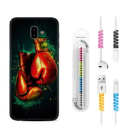 Samsung J6 Plus J7 Prime J7 Pro M20 Kılıf Kablo Koruma Spiral Silikon Boks Eldiveni 1763