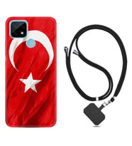 Realme C11 C21 C21Y C25Y C11 2021 Kılıf Boyun Askılı Silikon Şanlı Türk Bayrağı 4 1401