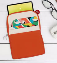 BK Gift Modern Soyut Tasarımlı Taşınabilir Koruyucu Tablet Kılıfı & Organizer Çanta - Turuncu-2