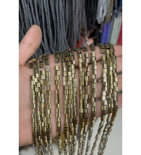 Hematit Taşı Yassı Kesim Parlak Antik Sarı 5x5mm Doğal Taş Dizi