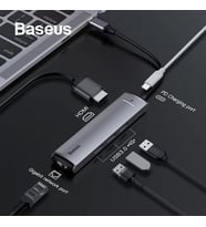 Baseus Usb Type C 6in1 HDMI 3x USB 3.0 RJ45 Çoğaltıcı Adaptör-(5775)