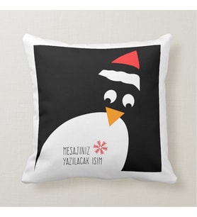 Kişiye Özel Yeni Yıl Yılbaşı Hediyesi Penguen Yastık