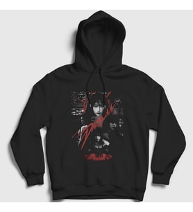 Presmono Unisex Siyah Drama K Pop Aespa Kapüşonlu Sweatshirt 480201tt