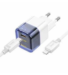 HOCO C131A Platinum PD30W+QC3.0 Girişli Hızlı Şarj Başlığı Ve Type-C To iPho - tygo3168-364 (Mavi)