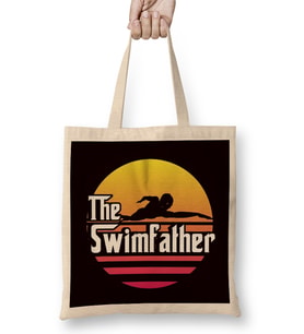 Swimfather Swimmer Swimming Pool Athlete Swim Water Sports Bez Çanta Uzun Saplı