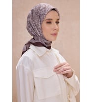 Belli Fresh Twist Eşarp 24 Kahverengi Karışık Desen 49743