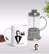BK Gift Kişiye Özel Godfather Baba Silüet Tasarımlı Kupa & French Press Seti-6 (Model 1)