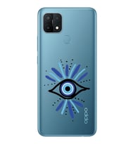 Oppo A15 / A15S Uyumlu Nazar Göz Desenli Şeffaf Telefon Kılıfı