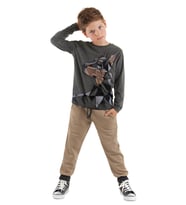 Doberman Erkek Çocuk T-shirt Pantolon Takım (Antrasit)