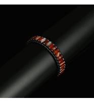 Clays Jewellery Kırmızı Akik & Hematit Taşı Silindir Bileklik, Unisex / Kadın / Erkek
