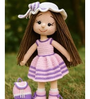 Şapkalı Şeker Kız Amigurumi Organik Oyuncak