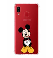 Samsung Galaxy A20  Köşe Korumalı Antişok Kapak Mickey Mouse Tasarımlı Şeffaf  Kılıf