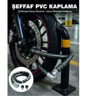 Şeffaf PVC Kaplamalı Dayanıklı Motosiklet ve Bisiklet Güvenlik Kilidi
