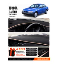 TOYOTA CARINA E T190 AIRBAGLI (1992-1997) Uyumlu Torpido Örtüsü Torpido Kılıfı - Siyah Bej