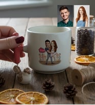 Kişiye Özel Karikatürlü Dans Eden Sevgililer T Kupa Sevgililer Günü Hediyesi