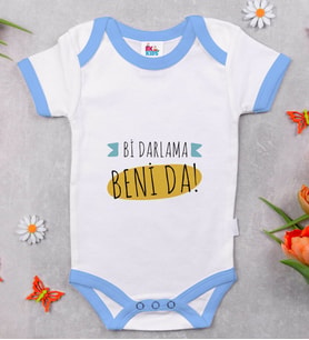 BK Kids Darlama Beni Tasarımlı Mavi Bebek Body Zıbın-1