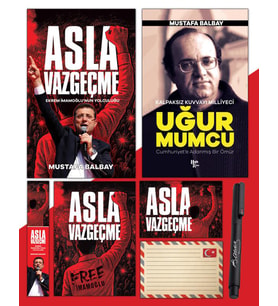 Asla Vazgeçme - Ayraç - Kartpostal - Poster - Uğur Mumcu - Atatürk İmza Baskılı Kalem