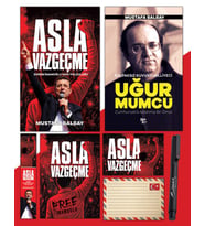 Asla Vazgeçme - Ayraç - Kartpostal - Poster - Uğur Mumcu - Atatürk İmza Baskılı Kalem