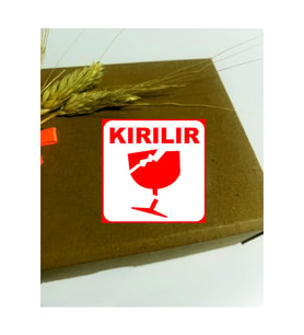 Dikkat Kırılır uyarı etiketi 6x6 cm 100 Adet