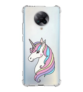 Xiaomi Poco F2 Pro Köşe Korumalı Antişok Kapak Unicorn Tasarımlı Şeffaf Silikon Kılıf