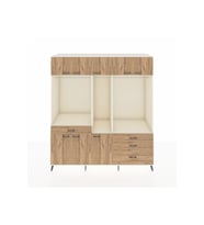 Kronos Dolap 8 Raflı 4 Çekmeceli 3 Askılı 220x59x243 Aytaşı-Çam/Çam