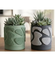 Modern Dokulu Sukulent Saksısı  Minimalist Dekoratif Çiçeklik