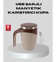Manyetik Karıştırıcı Kupa USB Şarjlı Otomatik Karıştırma Çift Katmanlı