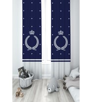 MEKTA HOME BEBEK VE ÇOCUK ODASI Çelenk Taç Desenli 2 Kanat Fon Perde