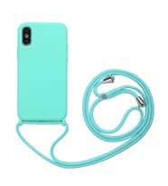 Uyumlu Model Apple iPhone XS 6.5 Kılıf Lansman İpli Kılıf (Turkuaz)