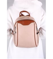 Bagacar 906 Soft Nut A.Taba Bayan Suni Deri Gözlü Sırt Çantası