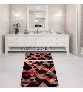 Banyo Halısı Ikili Klozet Takımı Kaymaz Tabanlı Banyo Paspas Takımı (Karışık)