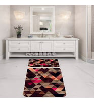 Banyo Halısı Ikili Klozet Takımı Kaymaz Tabanlı Banyo Paspas Takımı (Karışık)