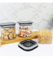 12 Adet 0.5 Lt İstiflenebilir Kristal Vakumlu Erzak Kabı 0.5 Lt Vakumlu Saklama Kabı