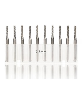 Tungsten Karbür PCB Kesme CNC Freze Ahşap İşleme 2.5mm 10 Adet 