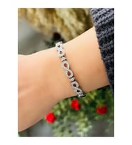 XUPING ZİRKON TAŞLI SONSUZLUK BİLEKLİK 17+3CM-GÜMÜŞ RENK ACR8334