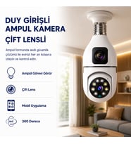 Güvenlik Kamerası CMR 40 Çift Kameralı 4K FULL HD Hareket Sensörlü Bağlantılı 360 Derece Başlıklı