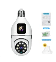 CMR 40 Çift Kameralı 4K FULL HD Hareket Sensörlü  Bağlantılı 360 Derece Başlıklı Güvenlik Kamerası