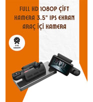 Northcity 3 İnç IPS Ekranlı Full HD Araç İçi ve Ön Kameralı Dashcam - 1080P Ön Kamera, 720P İç Kamera, WiFi ve Hareket Algılama