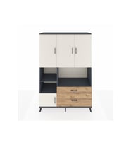 Hyperion Dolap 7 Raflı 2 Çekmeceli 5 Kapaklı 132x44x195 Antrasit-Aytaşı/Çam