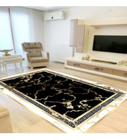 Eliana Home Dijital Baskı Yıkanabilir Kaymaz Taban Salon Halısı Ve Yolluk LNA0839-FNL49 (Siyah)