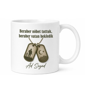 İsme Özel Askerlik Arkadaşım Yazılı Kupa Bardak Asker Hediye