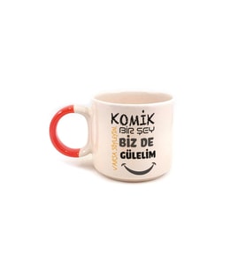 Biz De Gülelim Baskılı Kırmızı Kulplu P Öğretmenler Günü Kupası