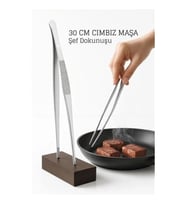 Mey İthalat® Paslanmaz Çelik Şef Cımbızı 30 cm – Mutfak Maşası Kızartma Maşası