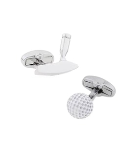 Omark Cotton Golf Kol Düğmesi (Parlak Beyaz)
